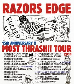 RAZORS EDGE 15周年ツアー「MOST THRASH TOUR」ファイナルは 東名阪福ワンマン！