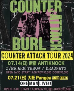 BURL「COUNTER ATTACK TOUR 2024」7/14(土)新宿・7/21(日)大阪公演の詳細発表！